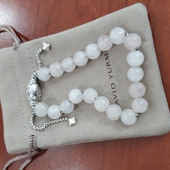 David Yurman Jewelry - David Yurman Morganite 8mm Spiritual Beaded Bracelet Sterling Silver